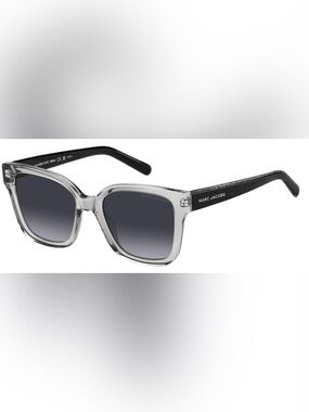 Marc Jacobs Transparent Frame Sunglasses with Gradient Gray Lenses